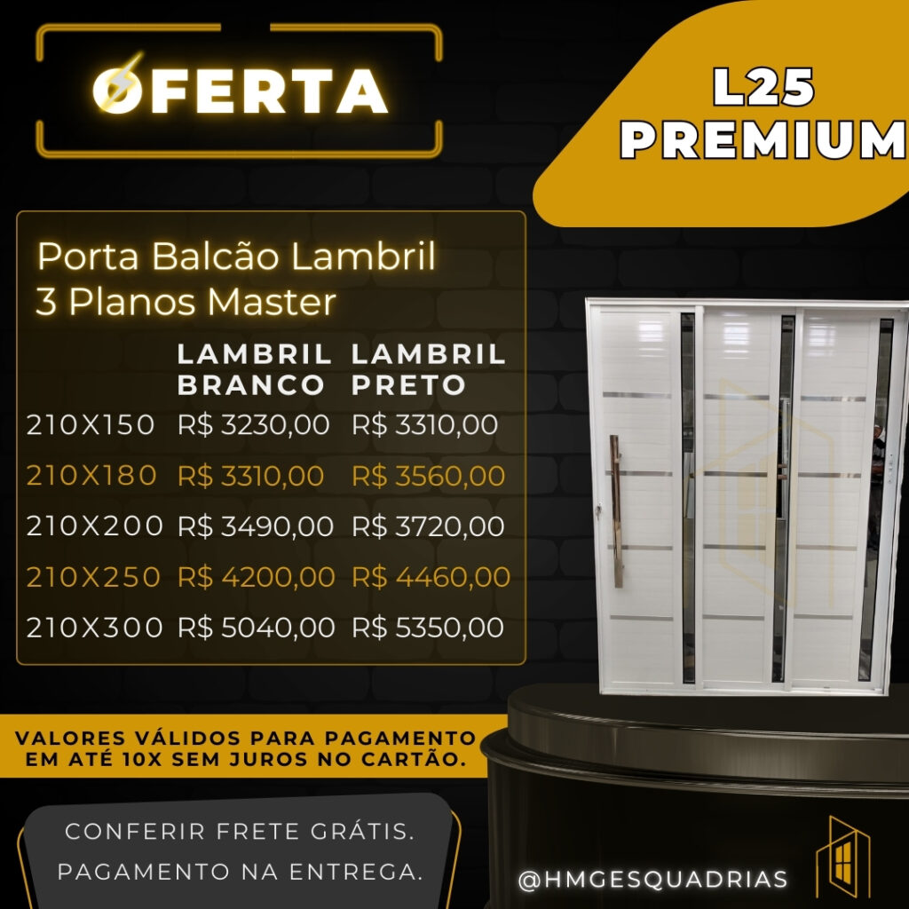 Porta Balcão Lambril 3 Planos Master