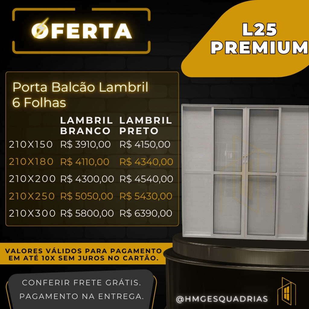 Porta Balcão Lambril 6 Folhas
